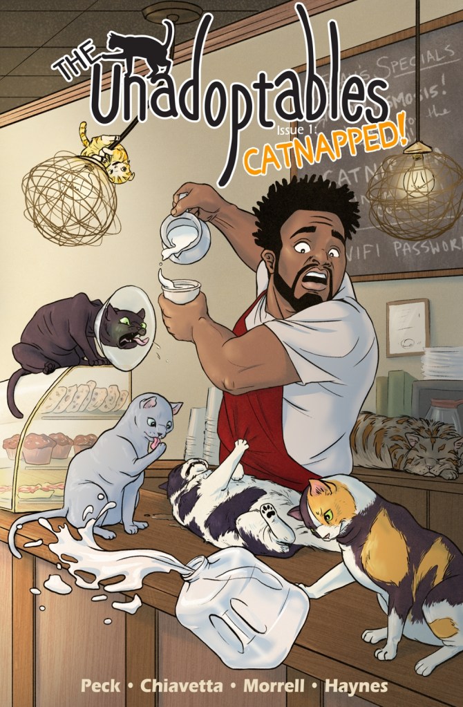 Picture of the cover of the first issue of The Unadoptables, titled "Catnapped!" 